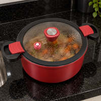[LEVE 2 PAGUE 1] Panela Arezzo em Aço Inox Antiaderente com Alças com Travas e Tampa de Vidro +BRINDE: Kit Utensílios de Cozinha