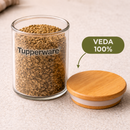 [Compre 6 e Pague 3] Frascos Herméticos de Vidro com Tampa de Bambu Vedada.
