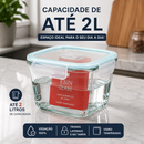 [LEVE 8 PAGUE 4] Potes Herméticos HomeLife em Vidro Temperado e Tampa de Vedação a Vácuo + 8 Copos de Vidro Fumê
