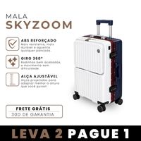 [LEVE 2 PAGUE 1] Mala de Viagem SkyZoom em ABS com Rodinhas 360° Alça Ajustável e Fechamento com Senha