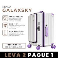 [LEVE 2 PAGUE 1] Mala de Viagem GalaxSky em ABS com Rodinhas 360° Alça Ajustável e Fechamento com Senha
