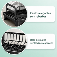 Escorredor 3 em 1 de Aço Inoxidável Multifuncional com Alças Dobráveis e Base Antiderrapante + BRINDE: Kit de Utensílios de Cozinha.