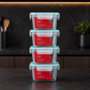 [LEVE 8 PAGUE 4] Potes Herméticos HomeLife em Vidro Temperado e Tampa de Vedação a Vácuo + 8 Copos de Vidro Fumê
